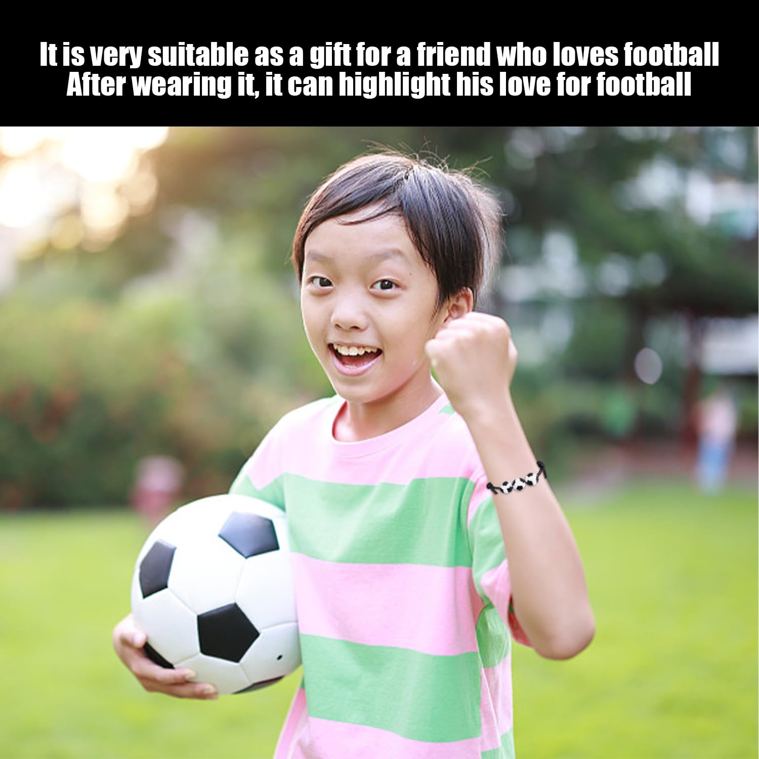 15 pulseras de fútbol, pulseras de la amistad ajustables, accesorios creativos, regalos para los amantes del fútbol, cordón, plástico, 23 centímetros, cordón, plástico