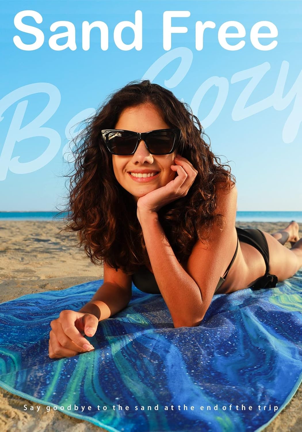 2 Pack Microfiber Lightweight Beach Towel Sand Free Quick Dry Absorbent Thin Compact Towels for Swimming Pool Camping Beach Accessories Large Easy Pack Travel Things for Vacation Essentials Gift - Image 4