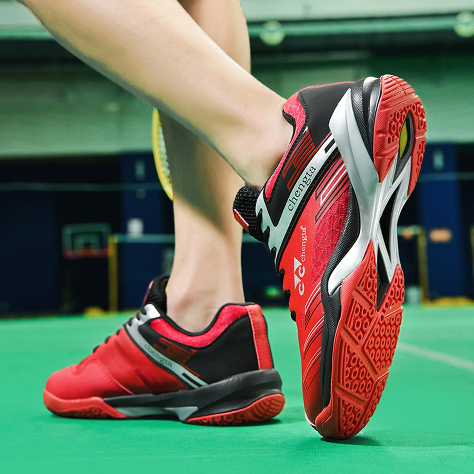 Chaussures de badminton de squash pour homme, légères, en cuir, antidérapantes, pour intérieur et extérieur, raquetball