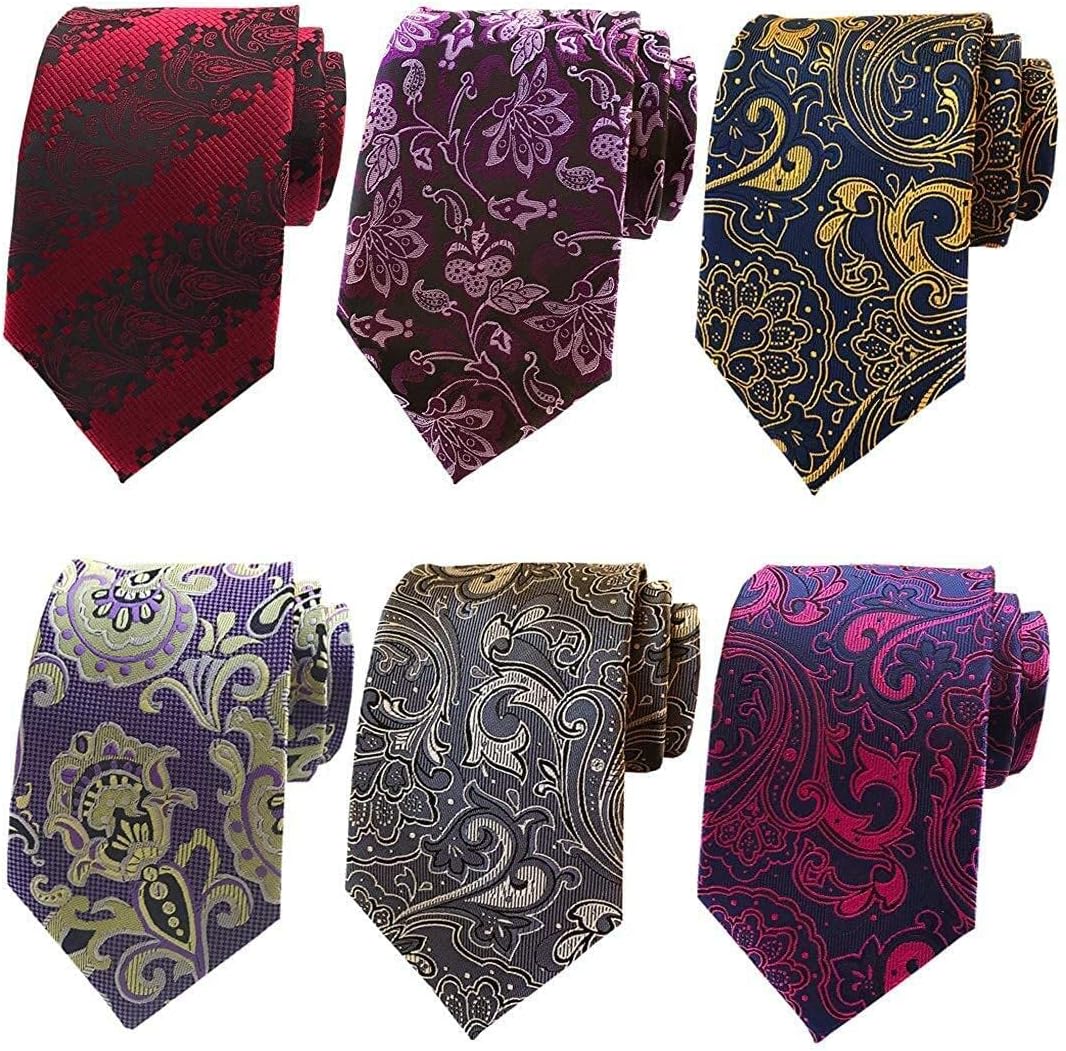 Lot 6 PCS Classic Men's Silk Tie Necktie Woven JACQUARD Neck Ties