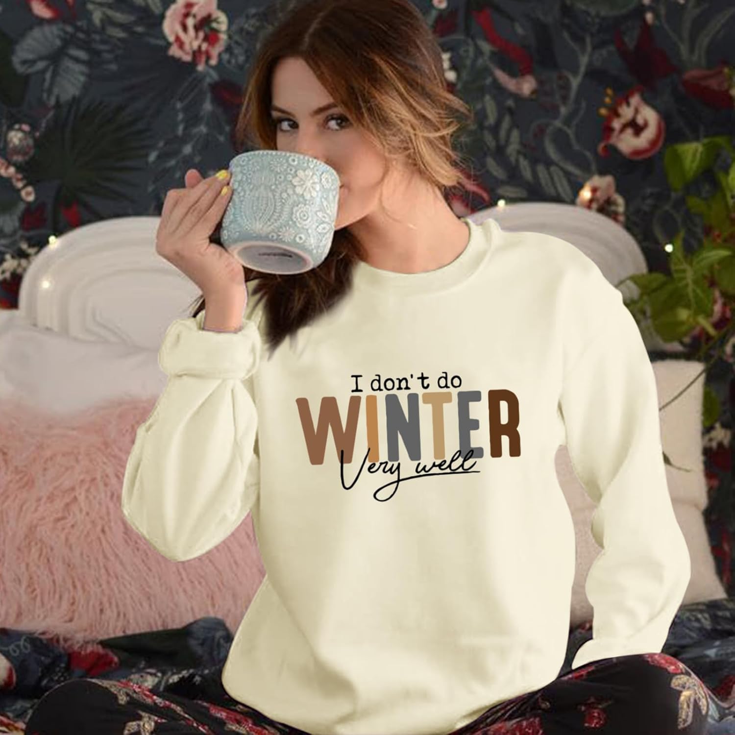 Funny Winter Sweatshirts for Women I Don'T Do Winter Very Well Graphic Sweatshirt Letter Print Crewneck Hoodies - Image 2