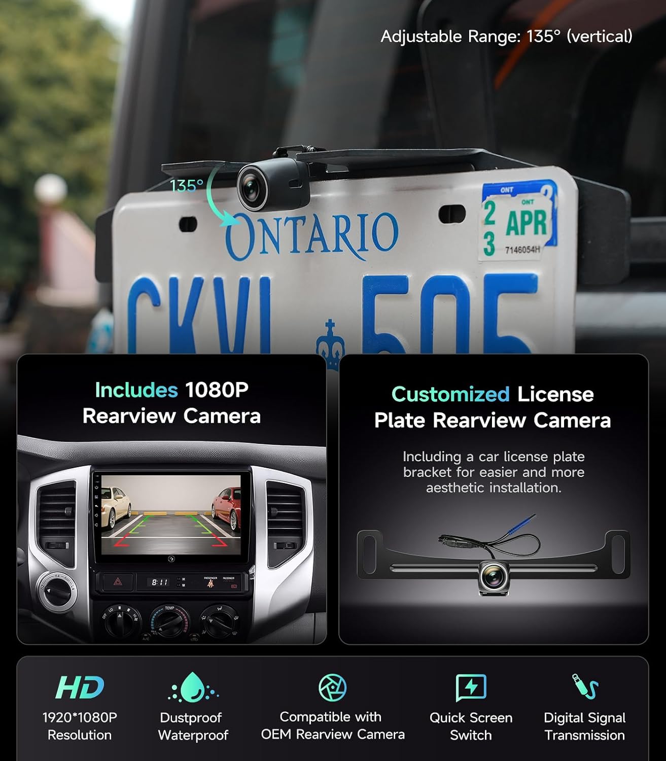 9" Car Stereo Radio for Toyota Tacoma 2005-2015 | Wireless CarPlay Android Auto | 5G WiFi GPS Navigation | IPS HD Touchscreen | Bluetooth/FM/SWC | Plug & Play with 1080P Backup Camera