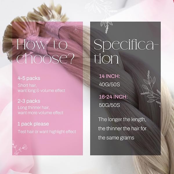 Moresoo Extension Cheveux Naturel Keratine Blond Cendré avec Blond Platine Remy Extension Keratine Cheveux Naturel Humain Lisse 50 Mèches 35 cm 40g #P18/613 - 3