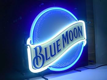 ブルームーンビール　ネオンサインボード　非売品　ACアダプター付き Amazon.co.jp: QUEEN SENSE ブルームーン ネオンライトサイン