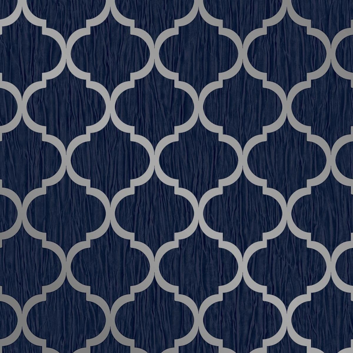 Crystal Trellis Wallpaper Blue/Silver Debona 8894
