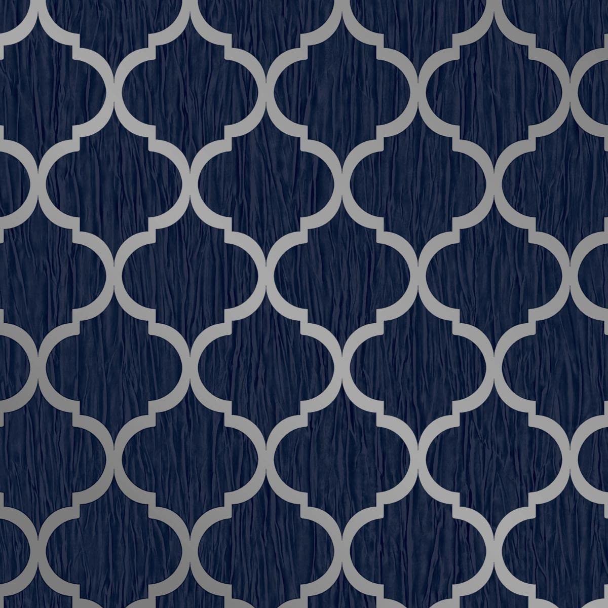 Crystal Trellis Wallpaper Blue/Silver Debona 8894