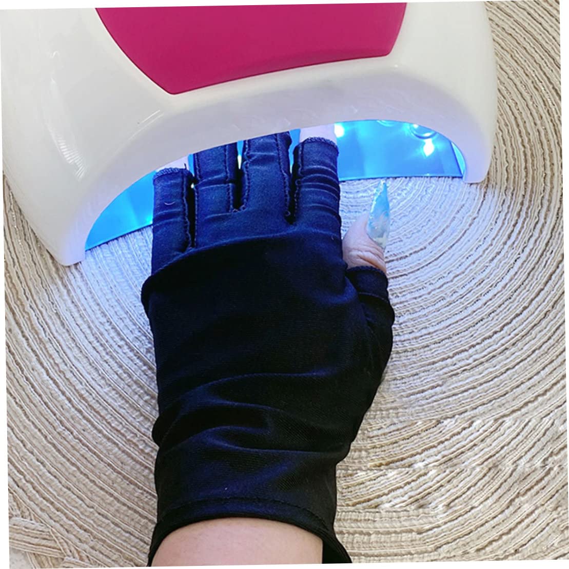 UV-Beschermingshandschoenen Voor Nagels – Vingerloos, Zwart, 1 Paar, 50+ UPF, Voor Gel Manicure, Autorijden & Outdoor