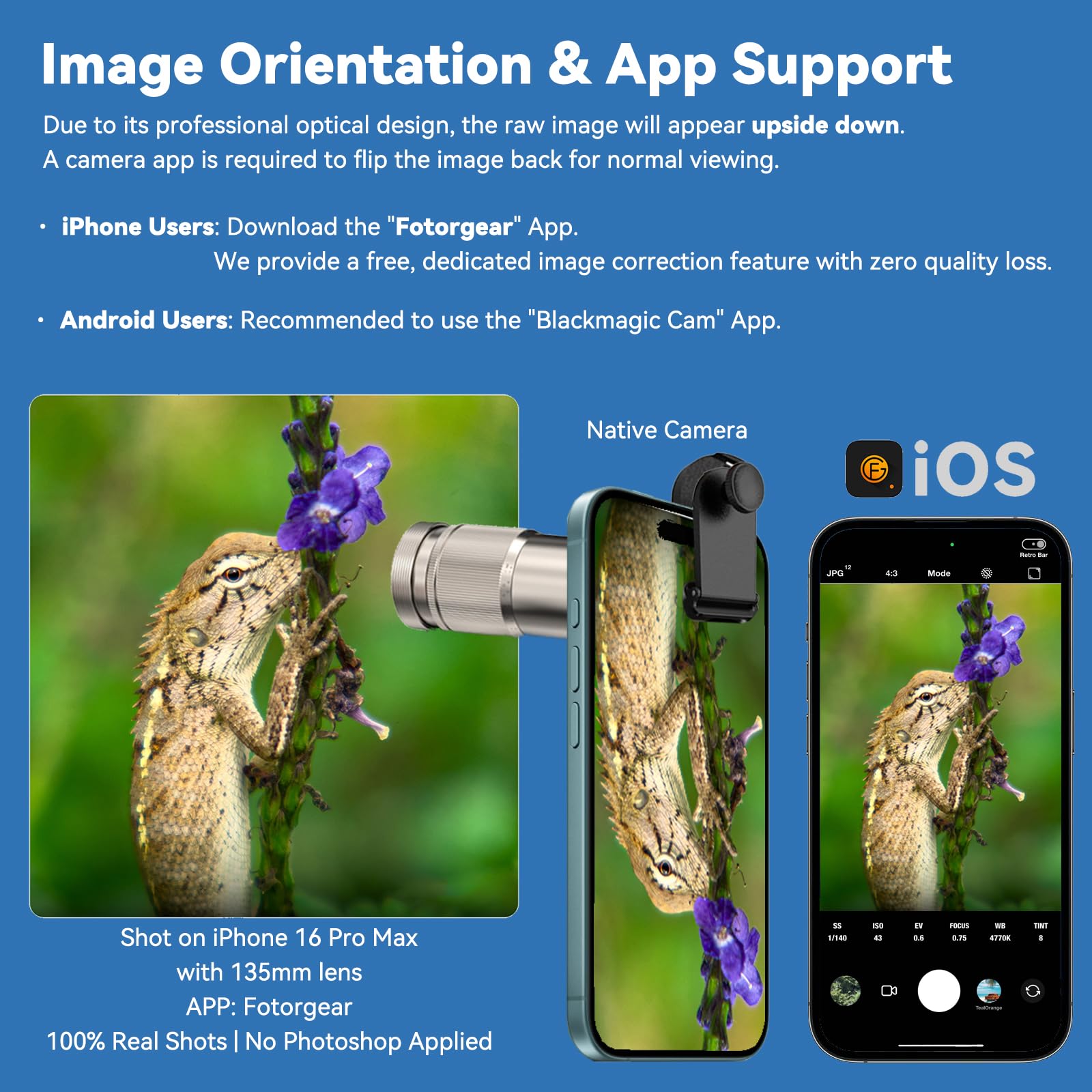 Amazon.co.jp: Fotorgear 135mm 望遠電話レンズ ポートレート写真用