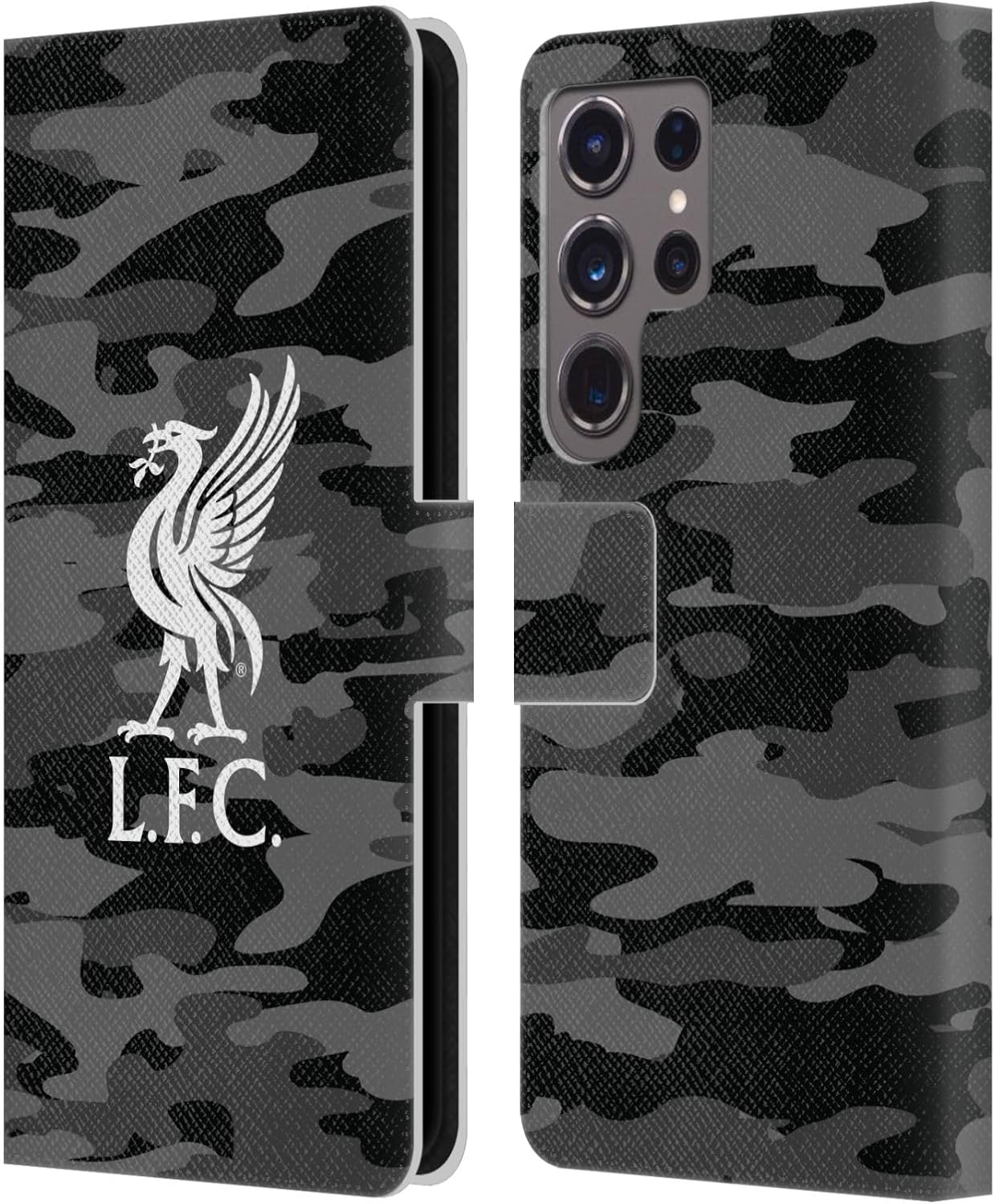 Head Case Designs Officially Licensed Liverpool Football Club Away Colourways Crest Camou Leather Wallet Case Compatible with Samsung Galaxy S24 Ultra 5G