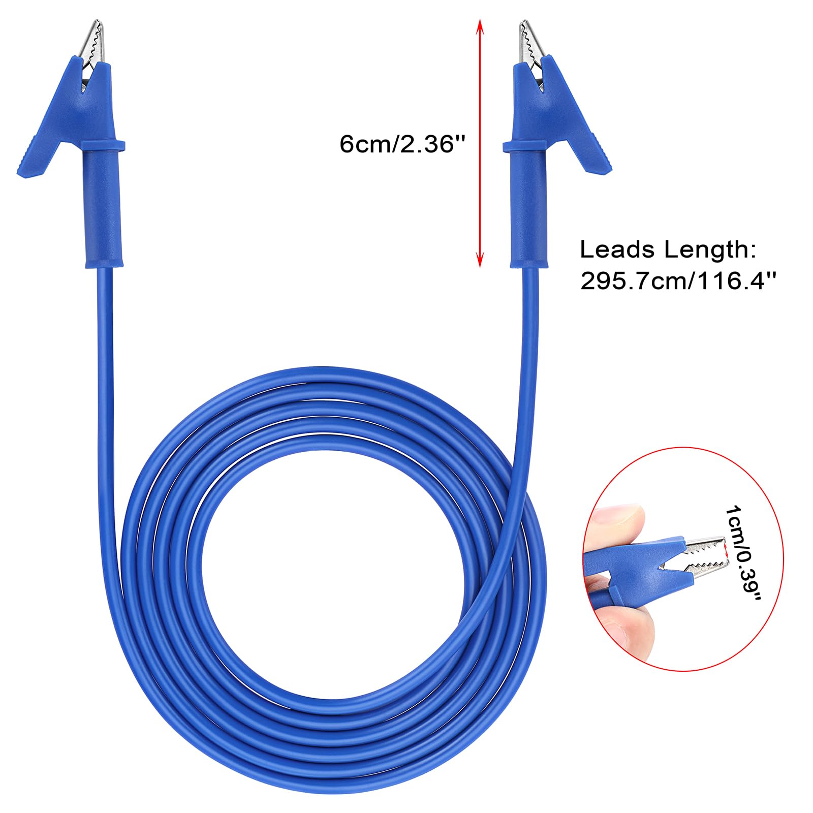 Sumnacon Krokodilklemmen mit zwei Enden, 15 A Krokodilklemmen, 5 Farben, 9,84/3 m, flexible Krokodilklemmen, für elektrische Prüfung, 5 Farben