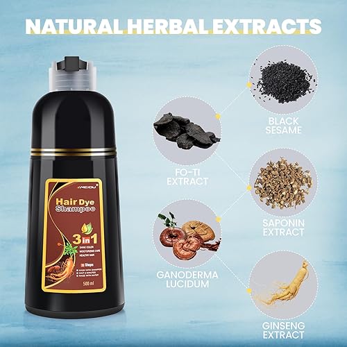 Miniatura 4 de BOJICA MEIDU Champú de color marrón para cabello gris, champú de tinte para el cabello para mujeres, champú de color instantáneo para teñir el