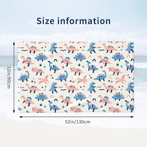 Miniatura 3 de AFHYZY Toallas de playa de microfibra de dinosaurio para adultos, toalla de viaje sin arena, grande, de secado rápido, ligeras, toallas de baño de