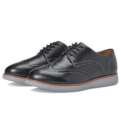 Johnston & Murphy Kids Upton Wingtip (Little Kid/Big Kid) Boys Shoes Black Full Grain