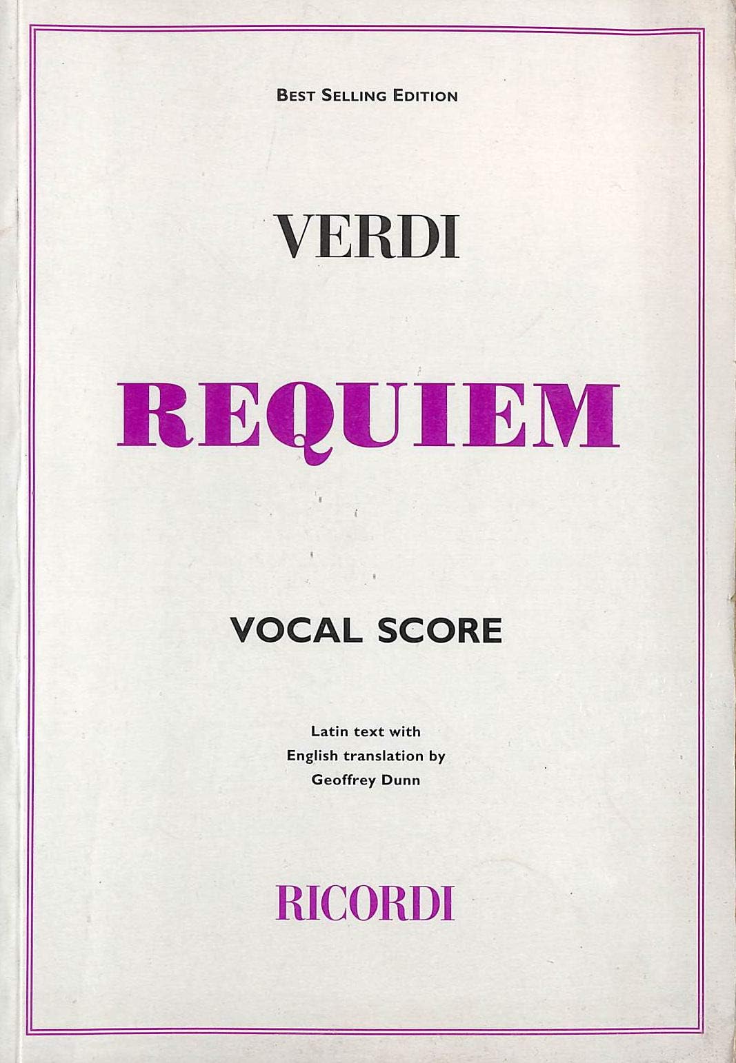 Giuseppe Verdi: Requiem (Ricordi Edition) - Vocal Score
