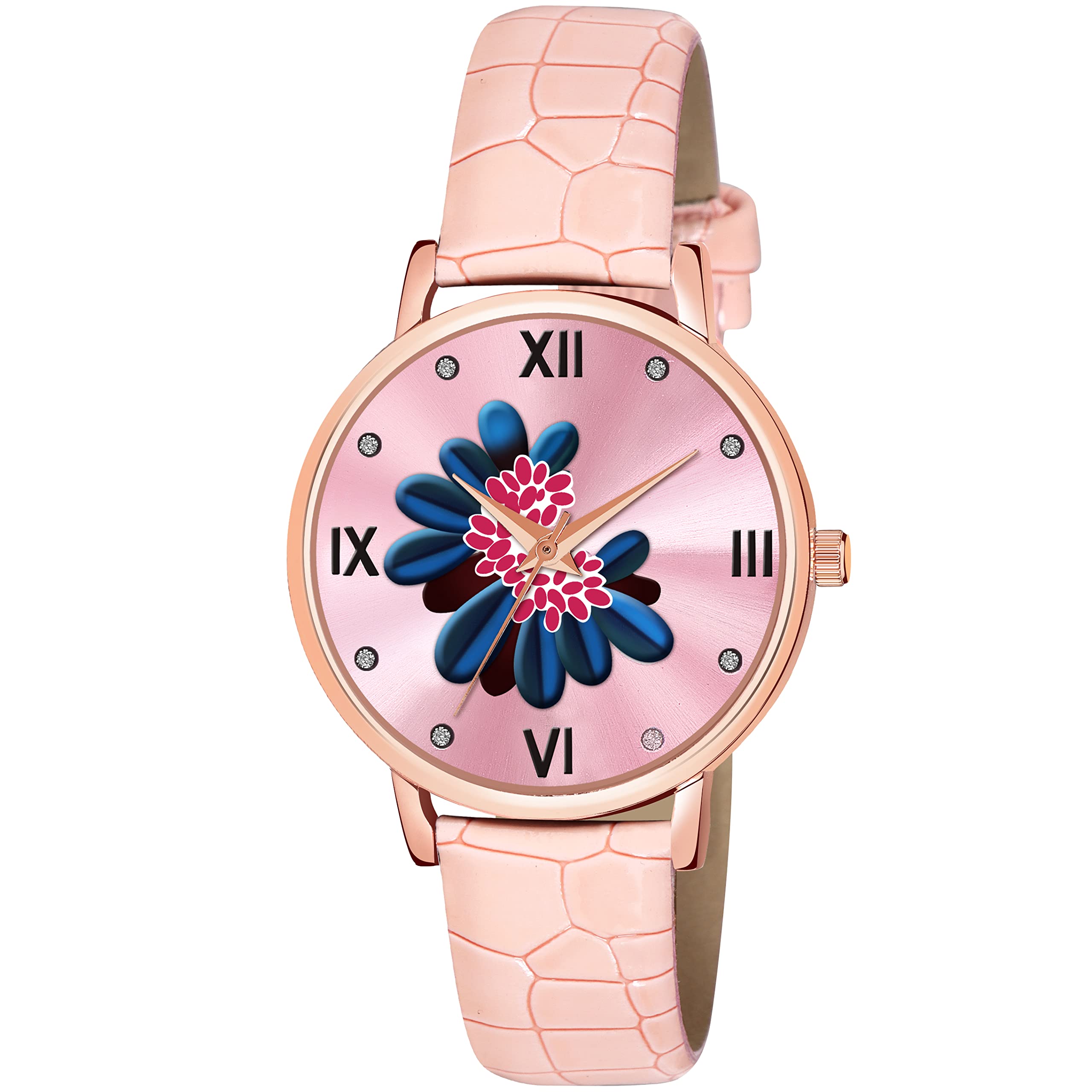 The Shopoholic Pink Color Flower Dial Designer Leather Belt Analog Watch for Women and Girls (B0BW5K2VHD) Amazon Price History, Amazon Price Tracker