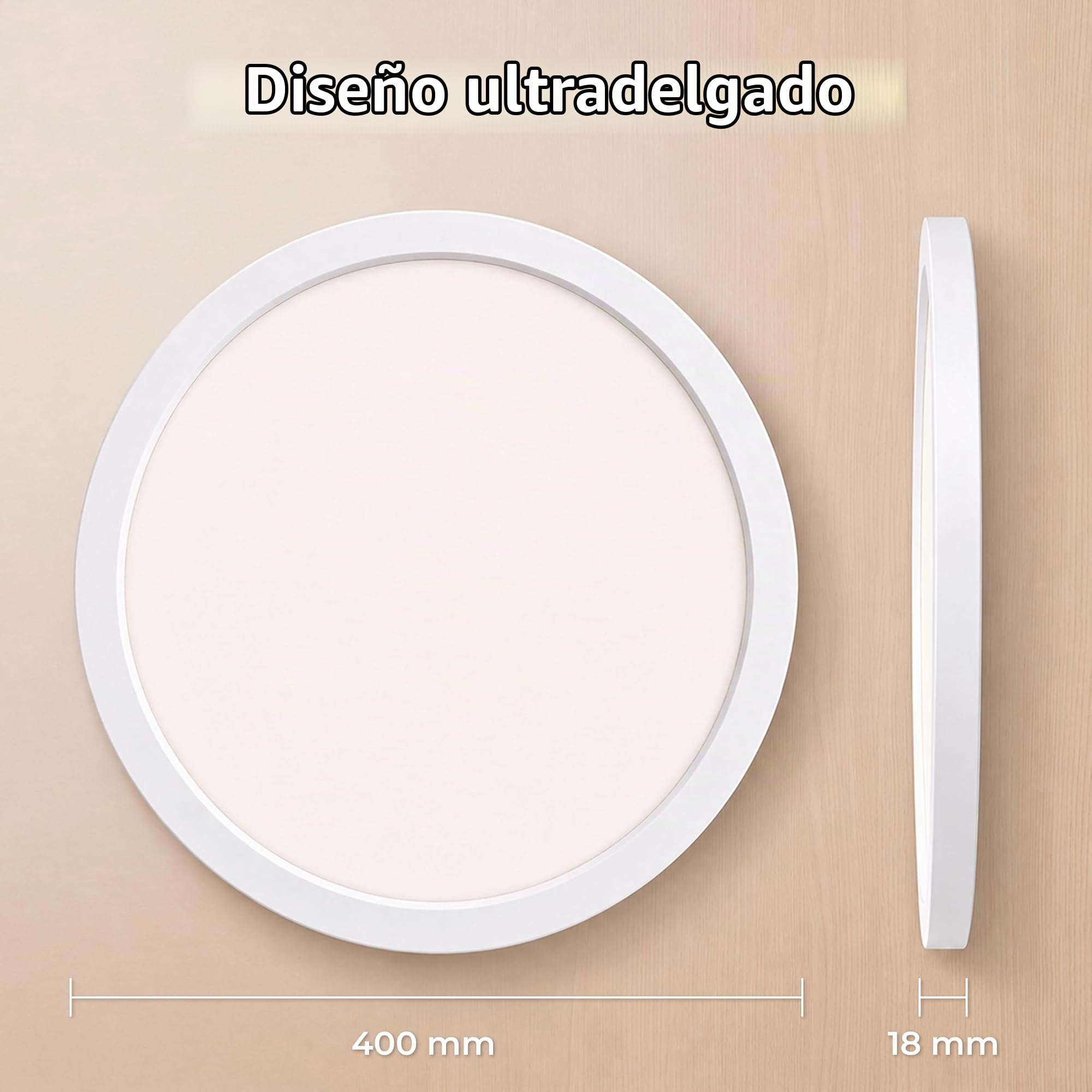 LQWELL Lámpara de techo LED Ultra Delgada Blanco 40cm 36W 4000K