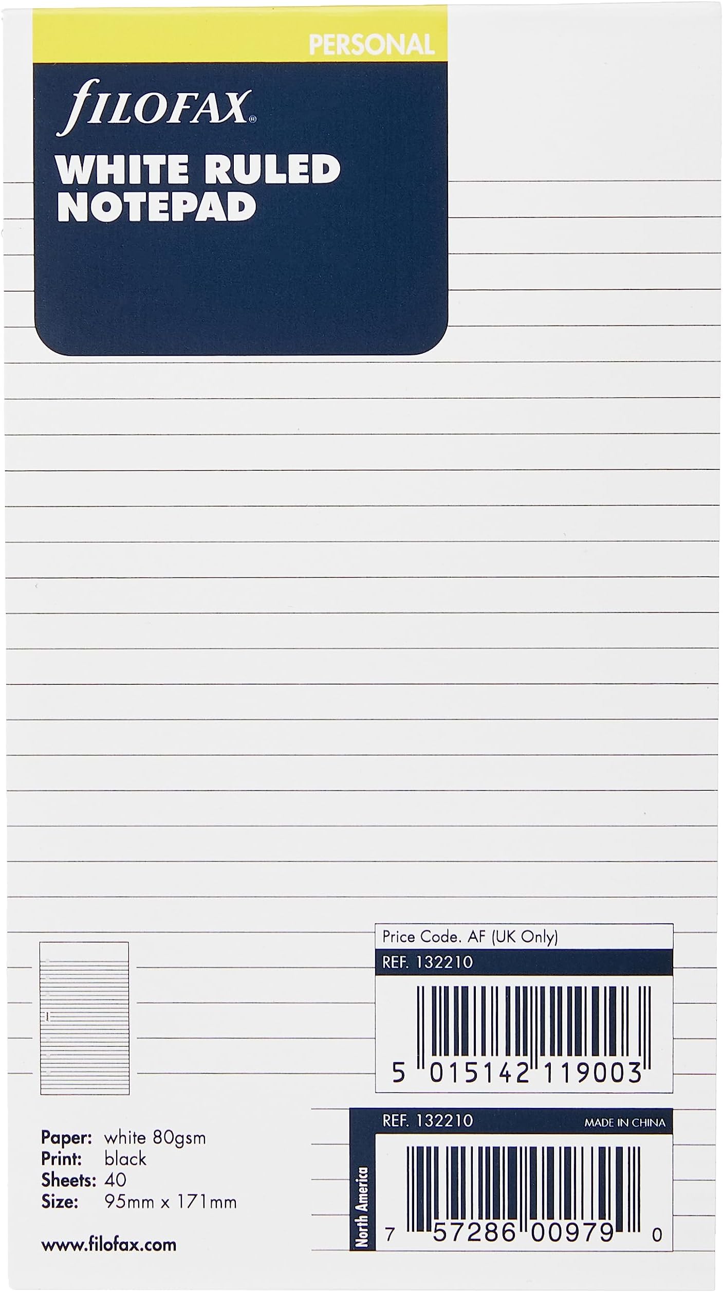 Personal Ruled Notepad - White