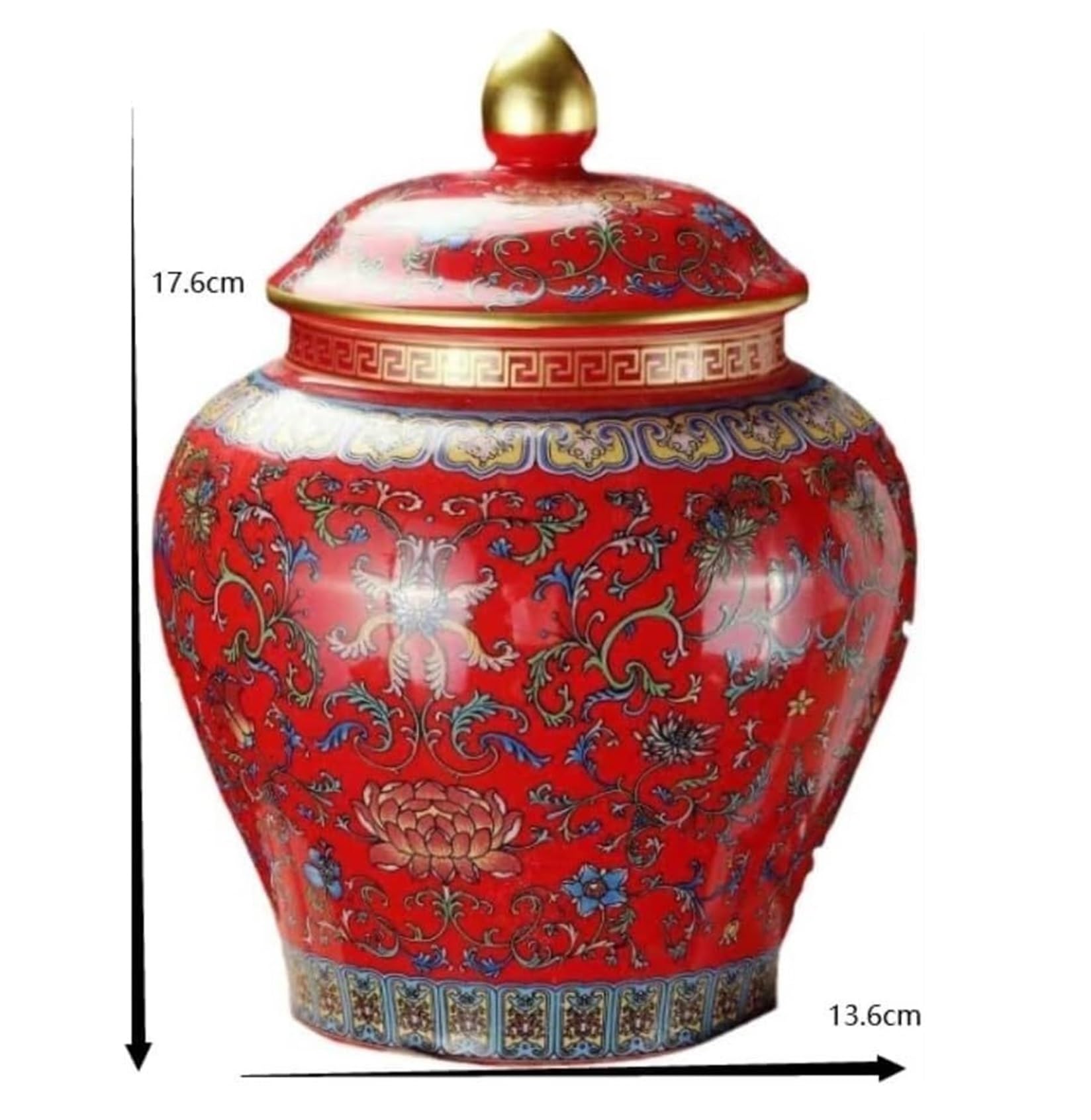 Ingwerglas aus Keramik mit Deckel, dekorativer Porzellan-Blumentopf für Heimdekoration, eleganter Porzellan-Blumentopf, Ingwerglas