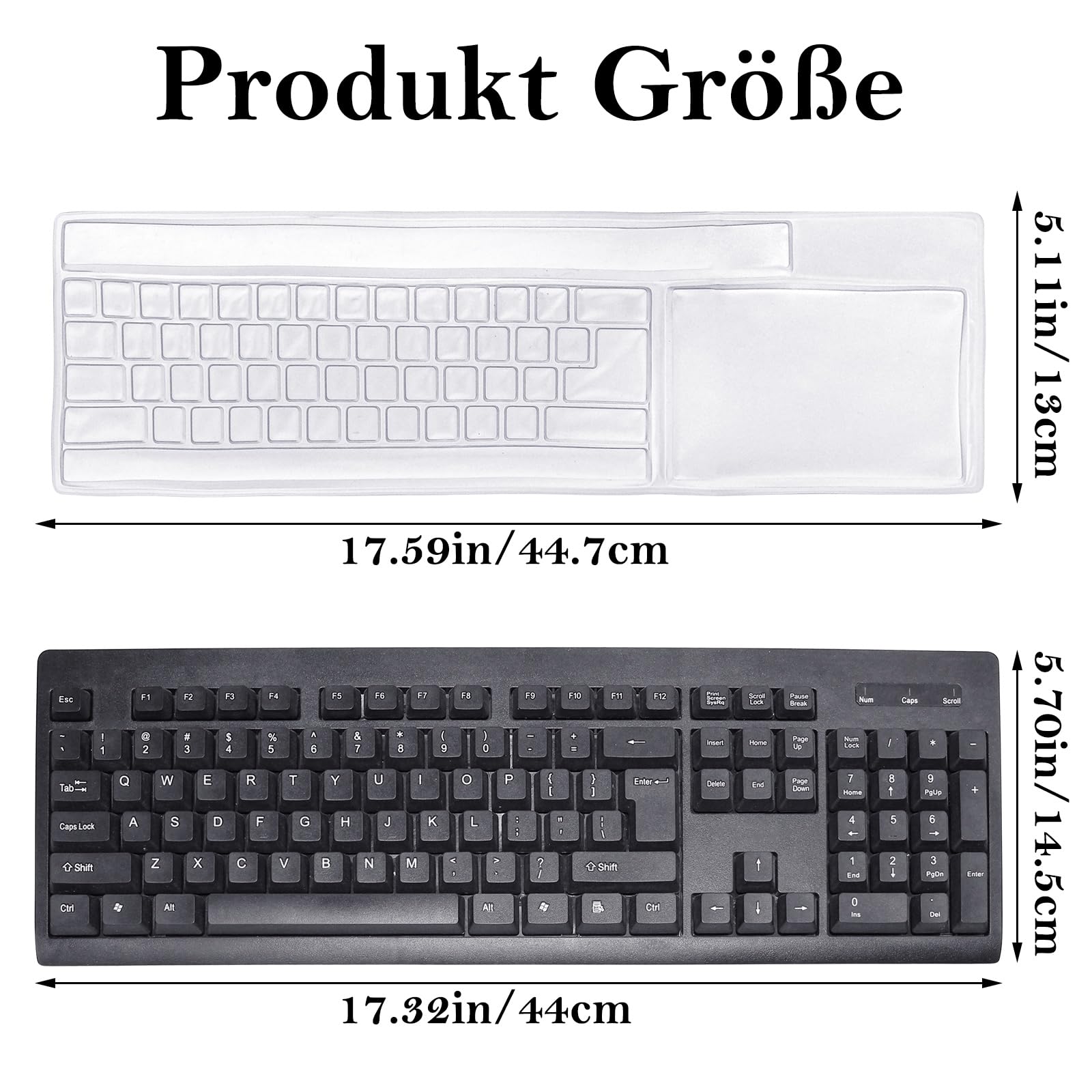 2x Transparente Silikon-Tastaturabdeckung Für PC – Wasserdicht & Staubdicht, Passt Auf 104/107 Tasten, 0,3 Mm Dünn