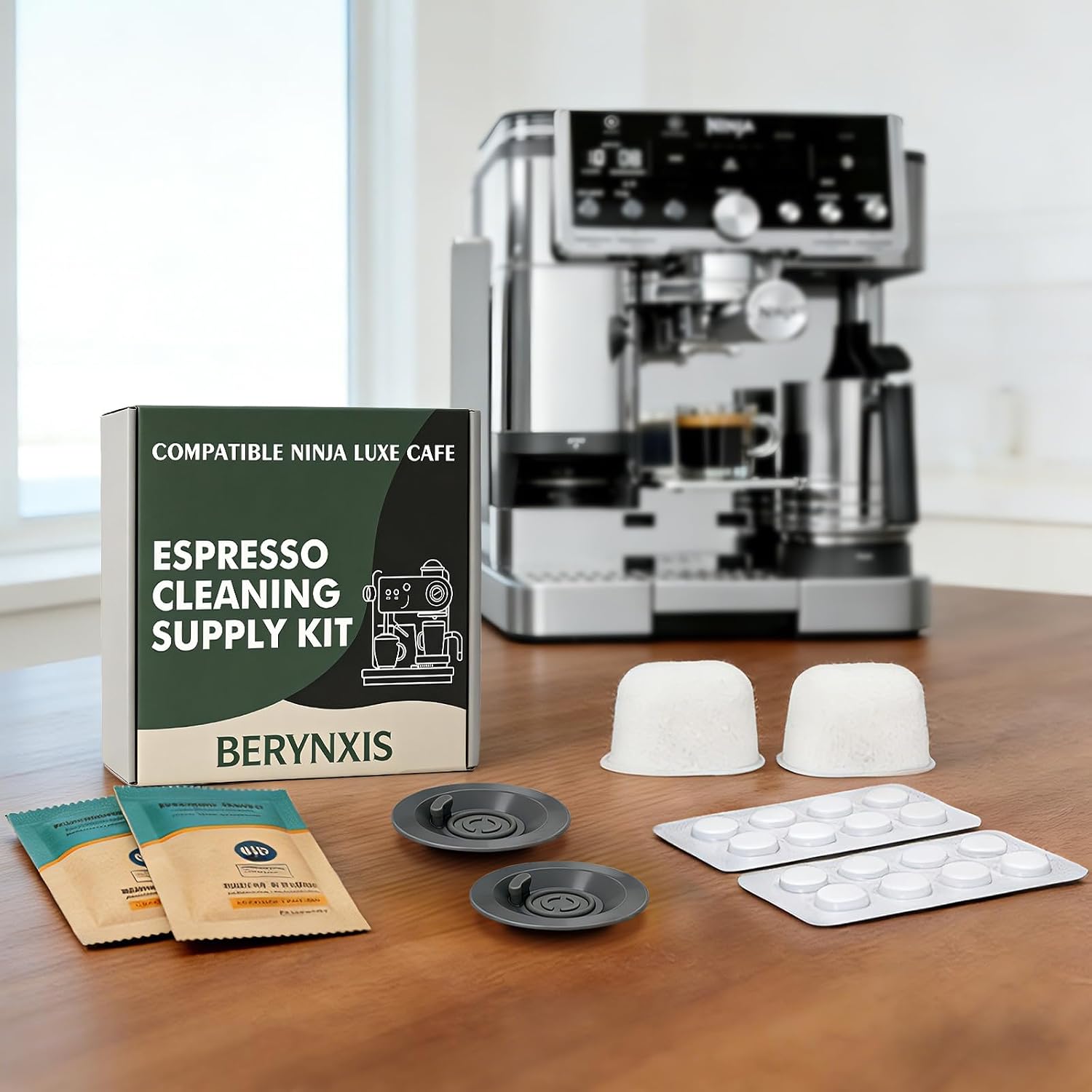 Espresso Accessories Kit for Ninja Luxe Cafe, Espresso Disc Cleaning Tablets Descale Packets for Ninja Espresso ES601 ES701