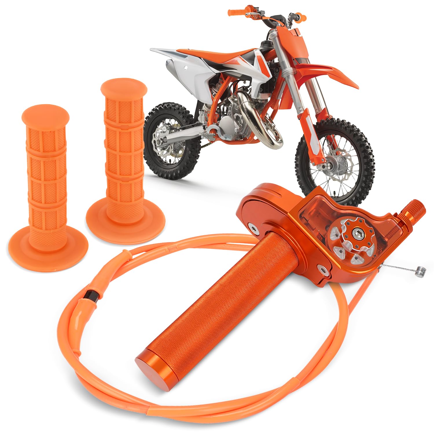AnXin Ensemble d'accélérateur de moto avec câble d'accélérateur CNC universel pour la plupart des guidons de moto CRF YZ PW KX KLX RM DR DRZ Dirt Pit Bike Motocross Quad ATV