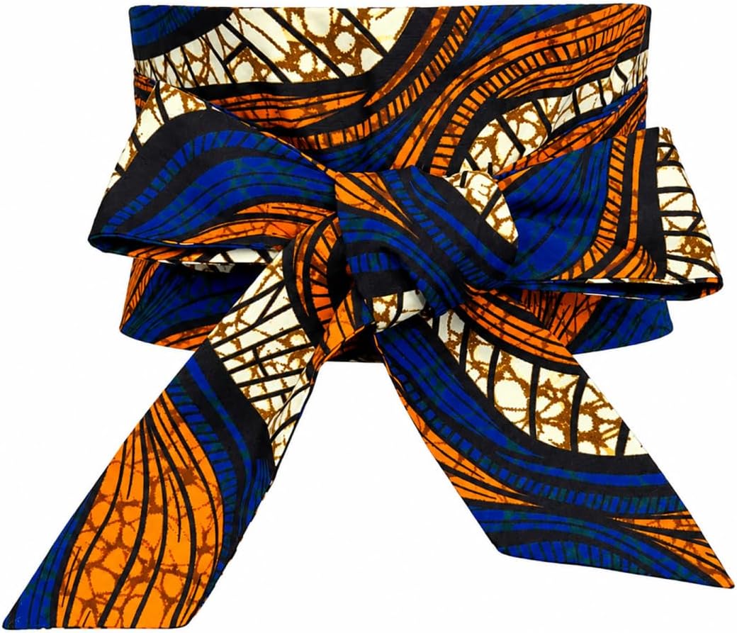 African Print Women's Belt Multi Colour Elasticated Belt Prom Decoration Belt One Size