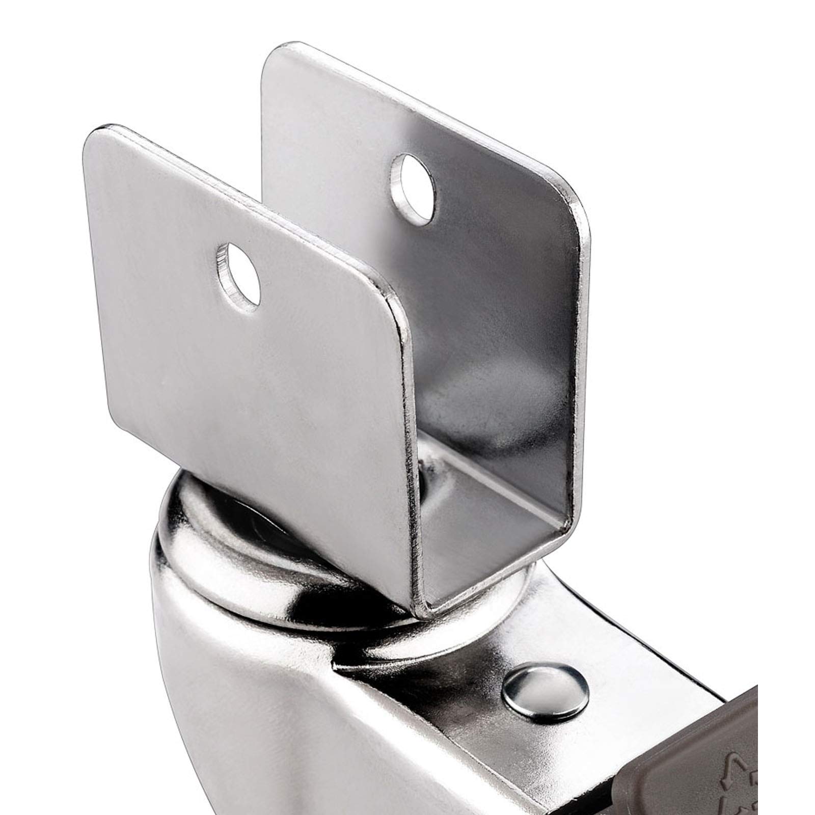Pezzi Ruote Girevoli in Gomma con Stecca a Forma di U Ruote Girevoli in Gomma con Freno Ruote di Ricambio per Mobili, capacità di Carico 70 kg, Muto, Cuscinetto Incorporato, 1.5 Pollici(25MM