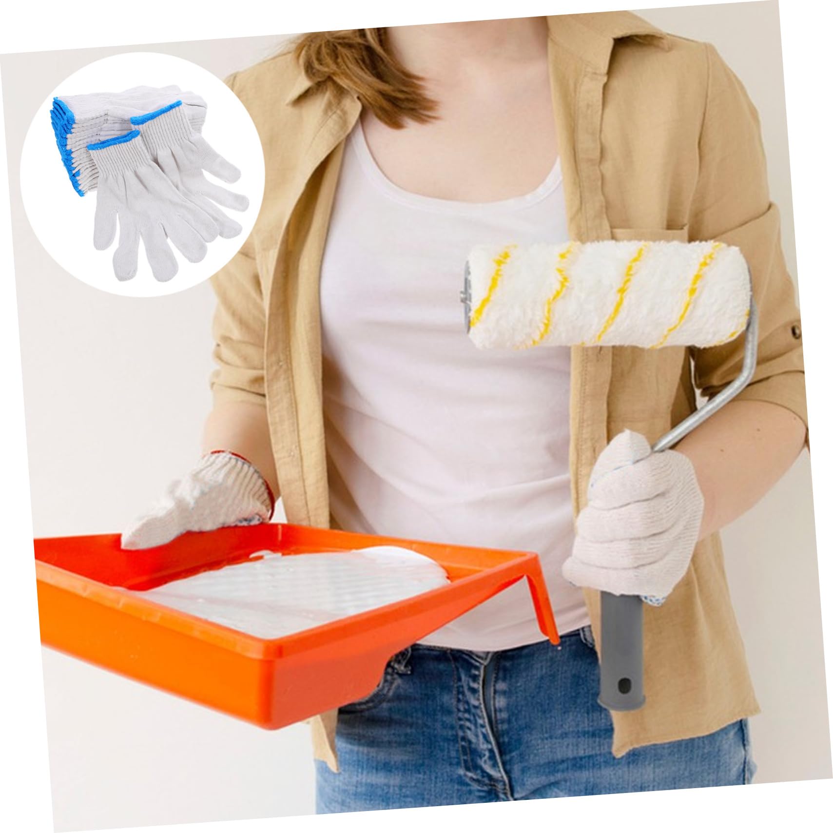 Happyyami 20pares Guantes Jardinería Trabajo Exterior Antideslizantes Protección Algodón