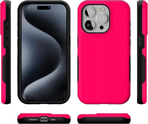 Vista 1179 de Casely Funda para iPhone 15 Pro Jardín Secreto Flores mixtas Funda atrevida Compatible con MagSafe y botón de acción Jardín Secreto Floral