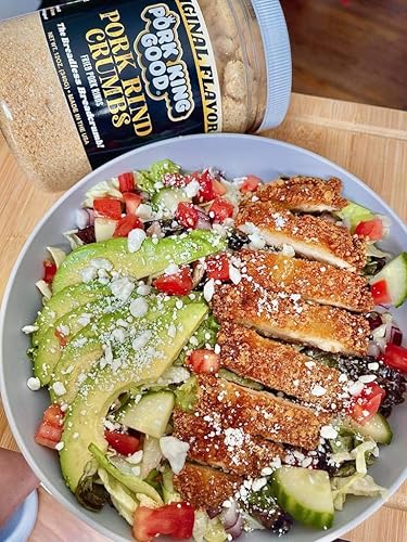 Miniatura 9 de Pork King Good - Pan rallado de carne de cerdo - Paquete de 2. Apto para dieta cetogénica, paleo, sin gluten, sin azúcar, sustituto de Panko sin