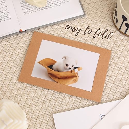 Miniatura 3 de Paquete de 50 Marcos de Fotos de Papel con Soporte 4x6, Marco de Fotos de Cartón con Caballete, Tarjetas de Marco de Fotos de Papel, Marcos de