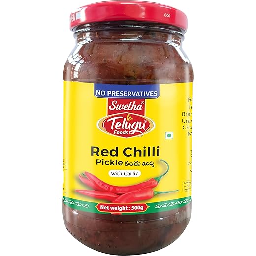Swetha Red Chilli Pickle - No Preservatives 500g