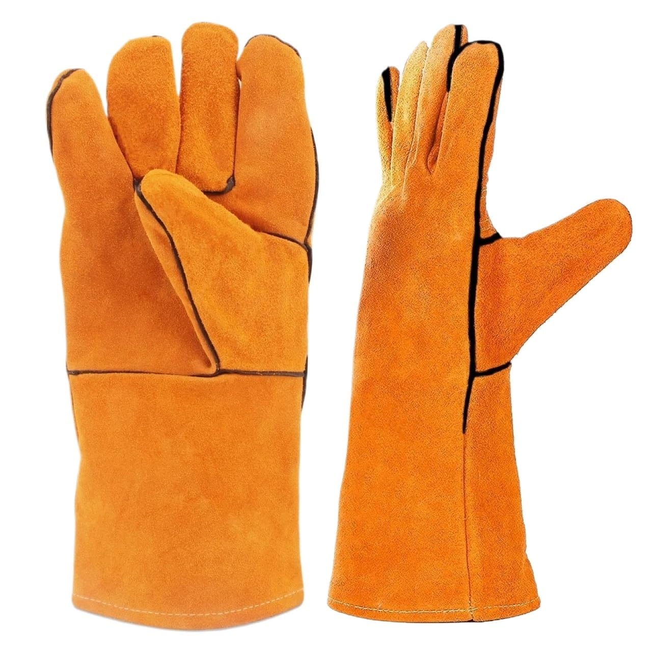 1 par de Guantes Soldadura forja Resistentes al Calor/al Fuego for Barbacoa, Horno, Parrilla, Chimenea, for