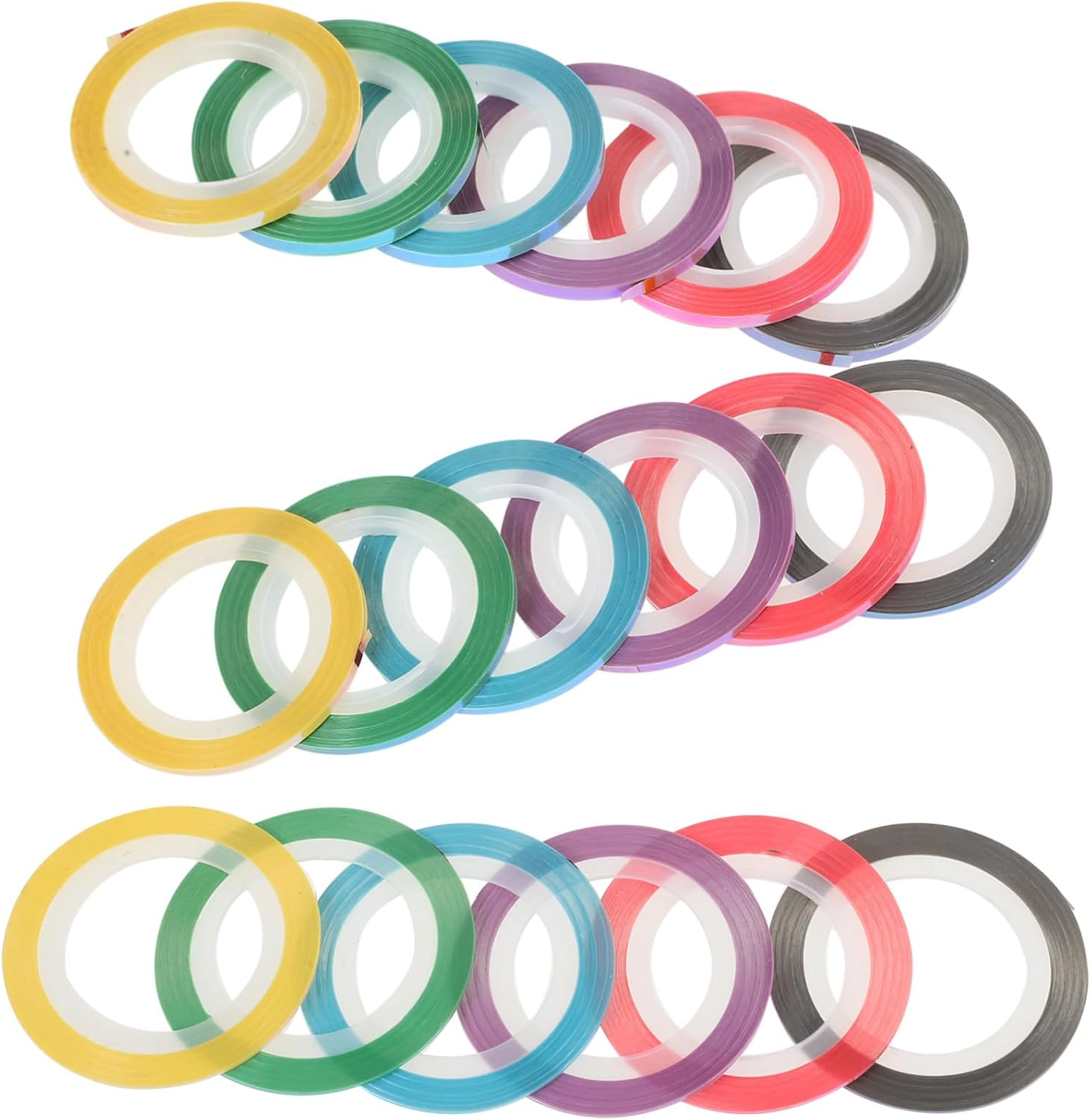VICASKY 18rolls Colored Nail Striping Tapes Self-Adhesive Nail Art Supplies for Professional Manicure Colors Strong Adhesion for Crisp Lines