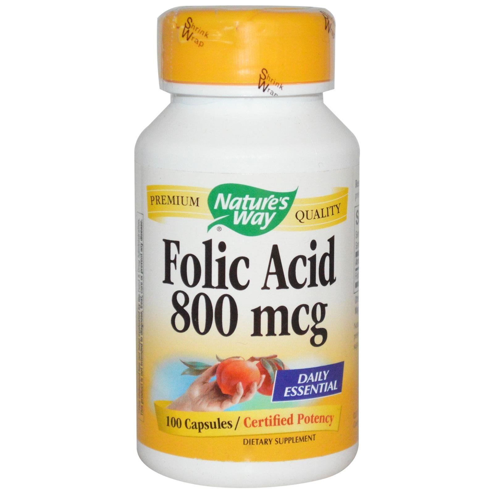 Nature's Way Folic Acid 800mcg 100 Capsules (Pack of 2)