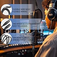 Vista 5 de Cables XLR, cable DMX macho a hembra (paquete de 4), cable de micrófono de 4 pies/3.9 ft, terminador de luz conector de 3 pines para conexión