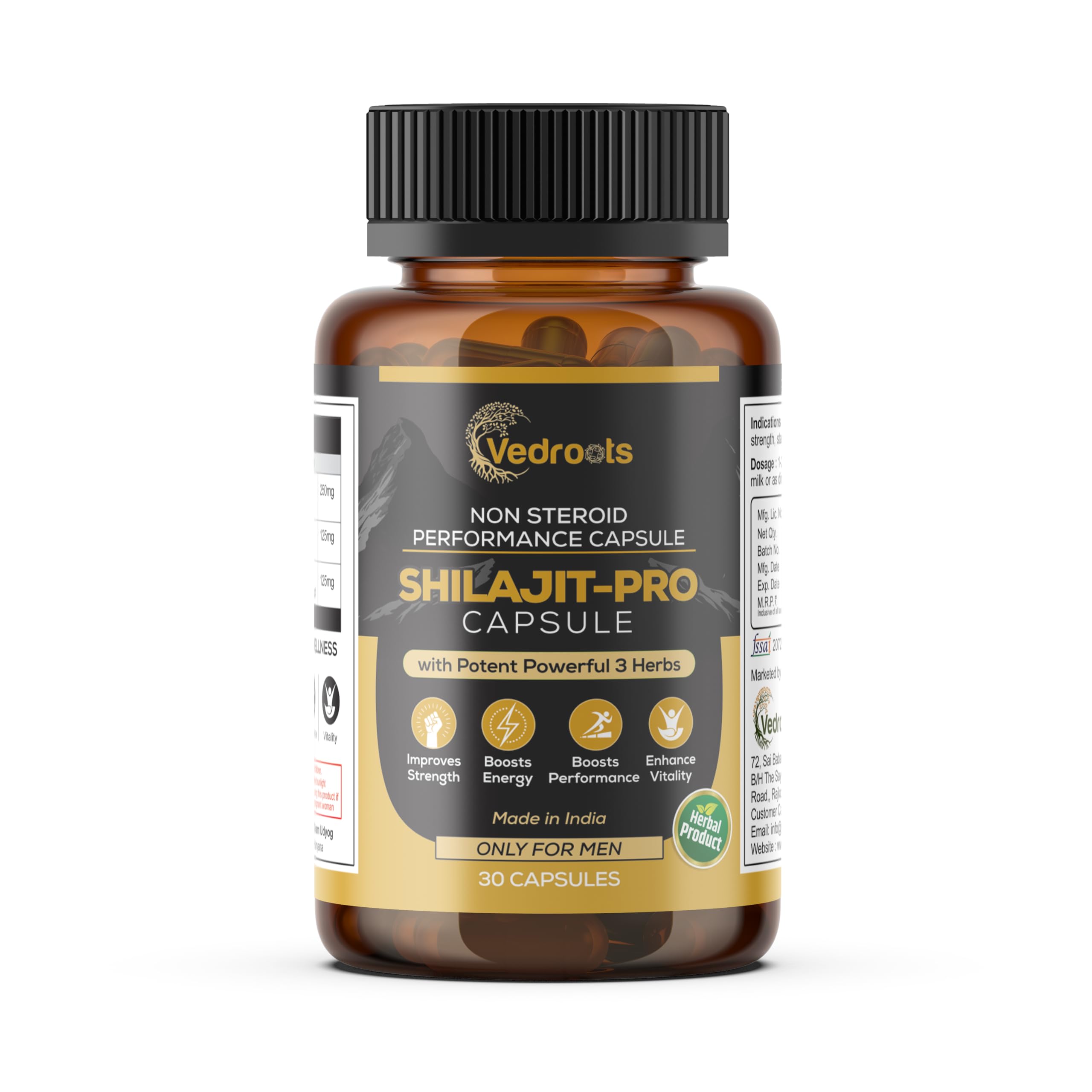 Shilajit Pro 30 Capsules | Ancient Energy & Vitality Booster | Natural Strength, Stamina & Performance Support | Non-Steroidal Ayurvedic Extract for Men’s Wellness-image-26