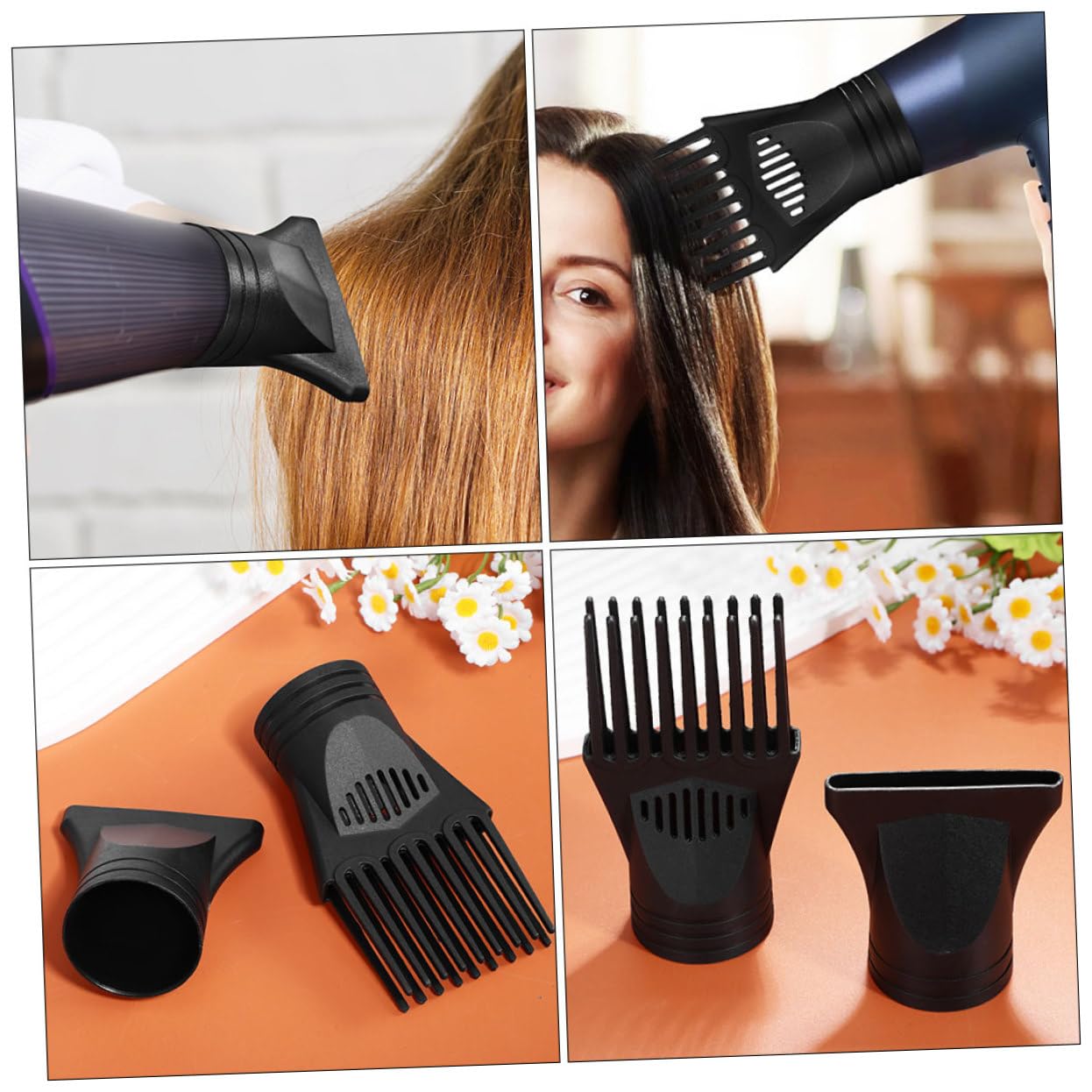 5 Sätze Haartrocknerzubehör Föhn Austausch der schmalen Düse lockig Haartrocknerdüse Fonds Universaldüsen Haartrockneraufsatz Aufsatz für Haartrockner Nylon Black