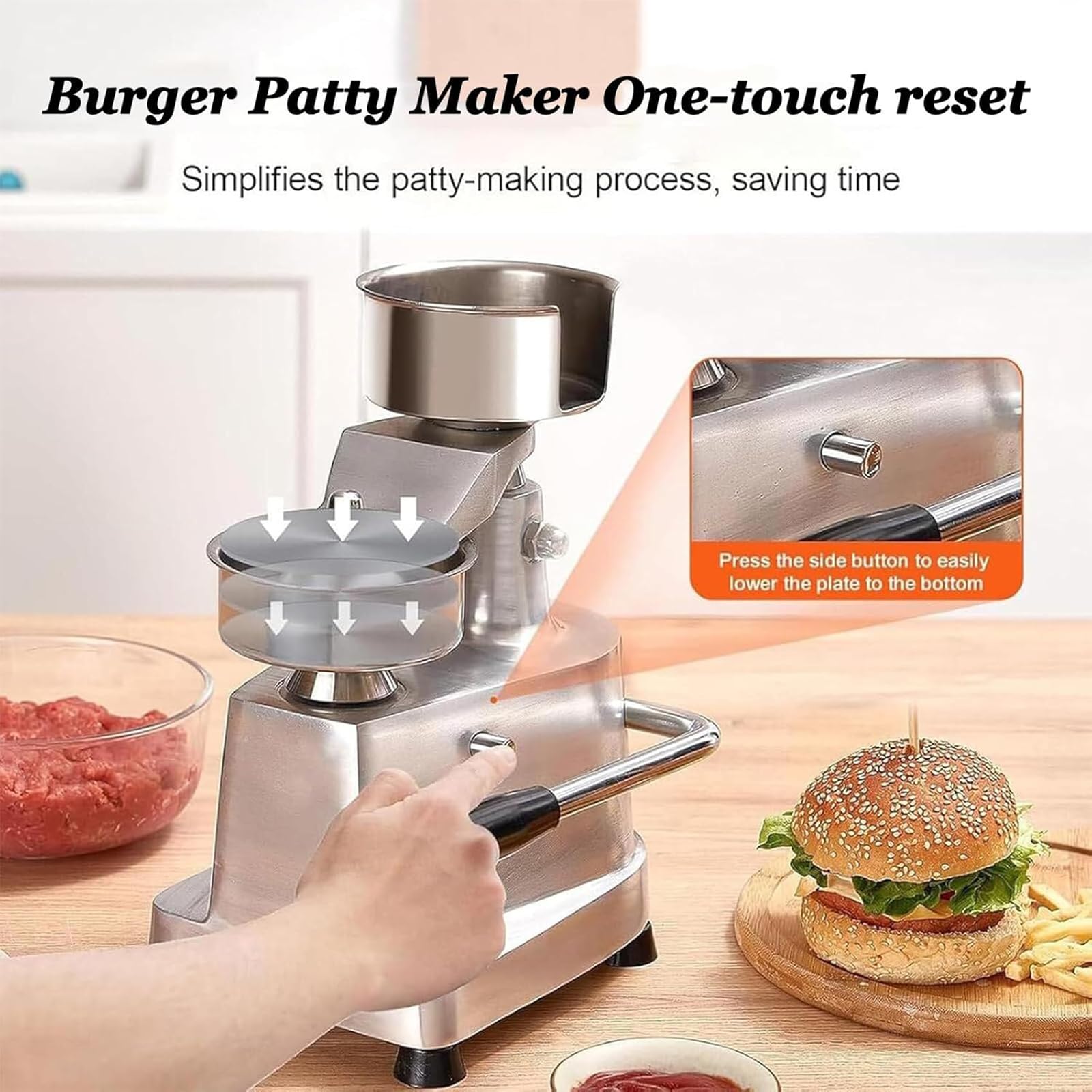 Burger Patty Maker mit Antihaftbeschichtung für gleichmäßiges Formen, vielseitiges Fleischpresswerkzeug für perfekte hausgemachte Burger
