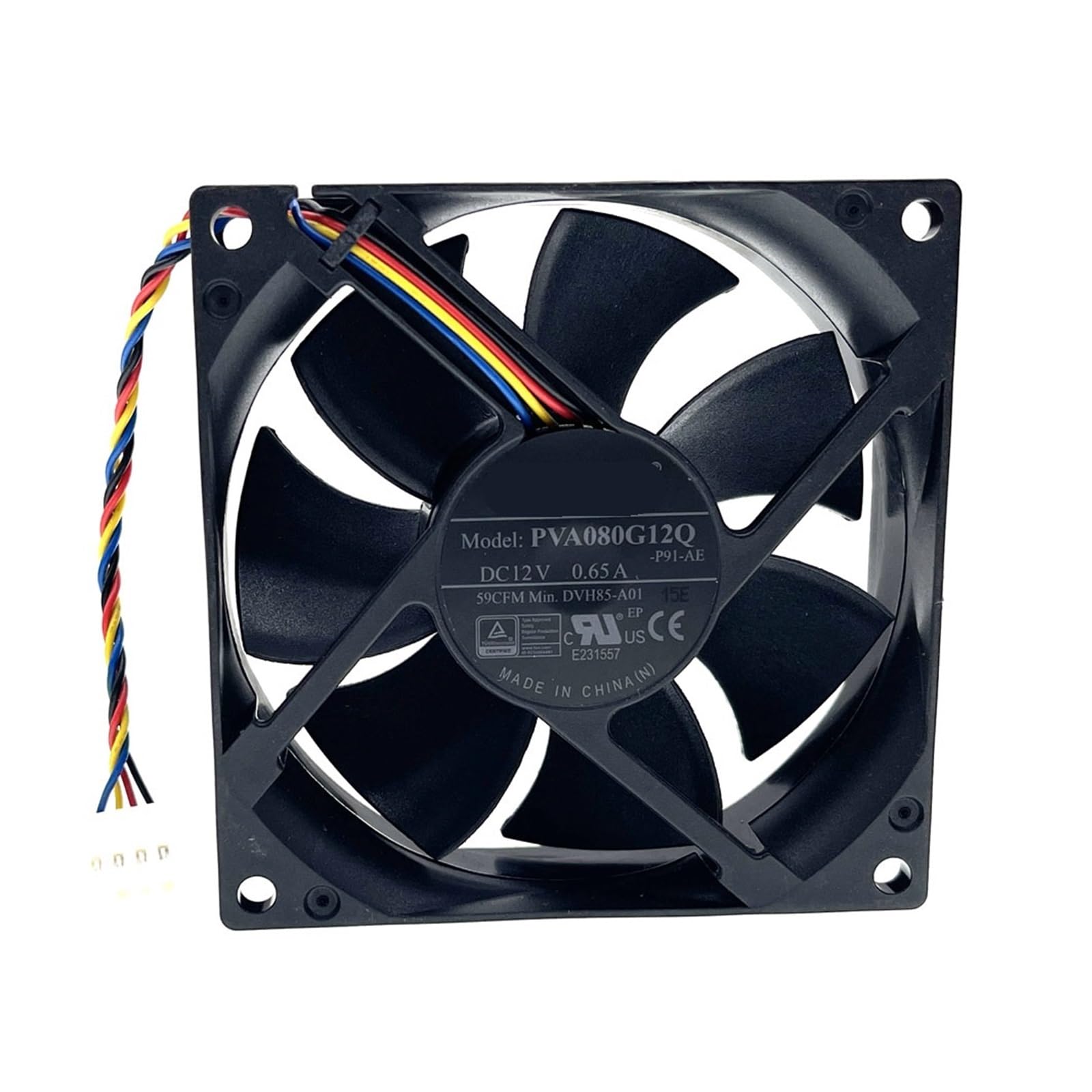 TYHUJKKL 80mm 8025 12V PWM Cooling Fan,PVA080G12Q DVH85-A01 80X80X25mm 59CFM 4Wire 4Pin Cooler