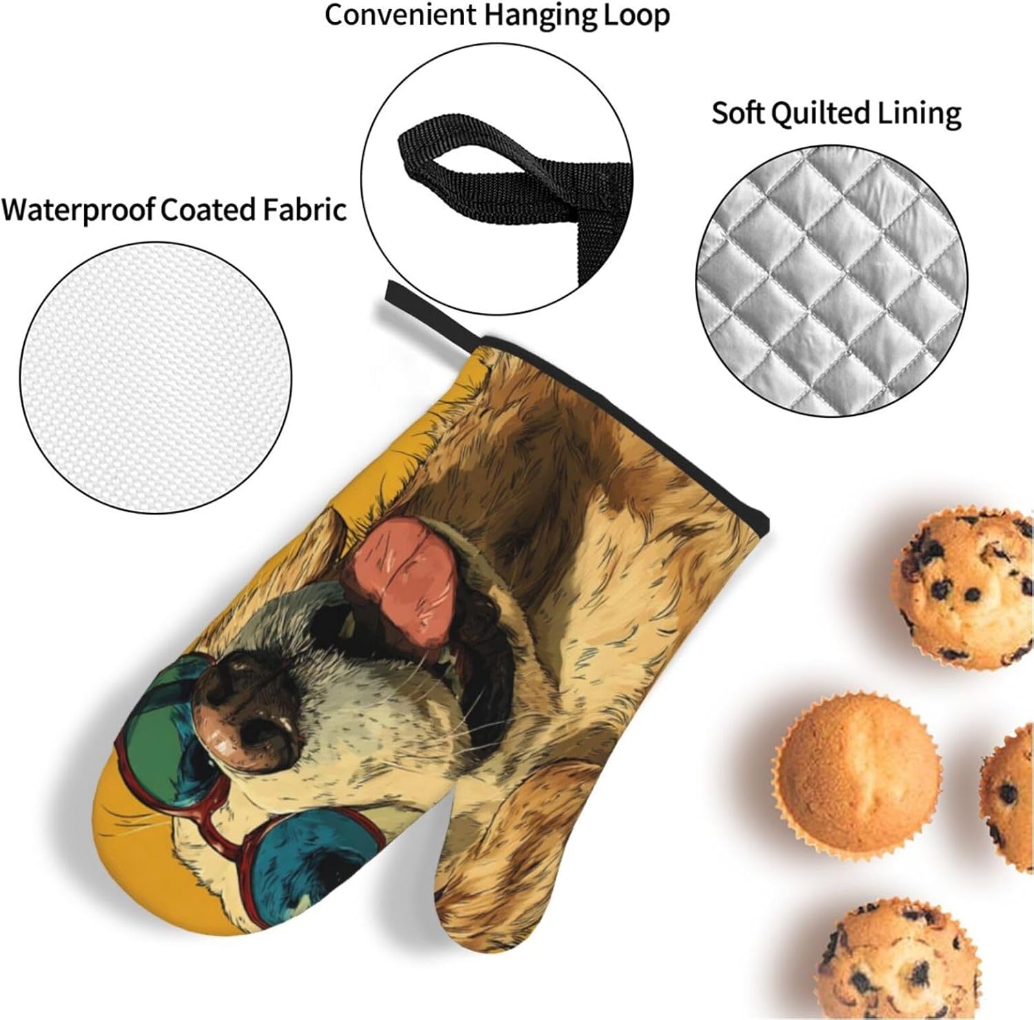 Oven Mitts and Pot Holders Sets of 4 Heat Resistant Kitchen Cooking Gloves image 3