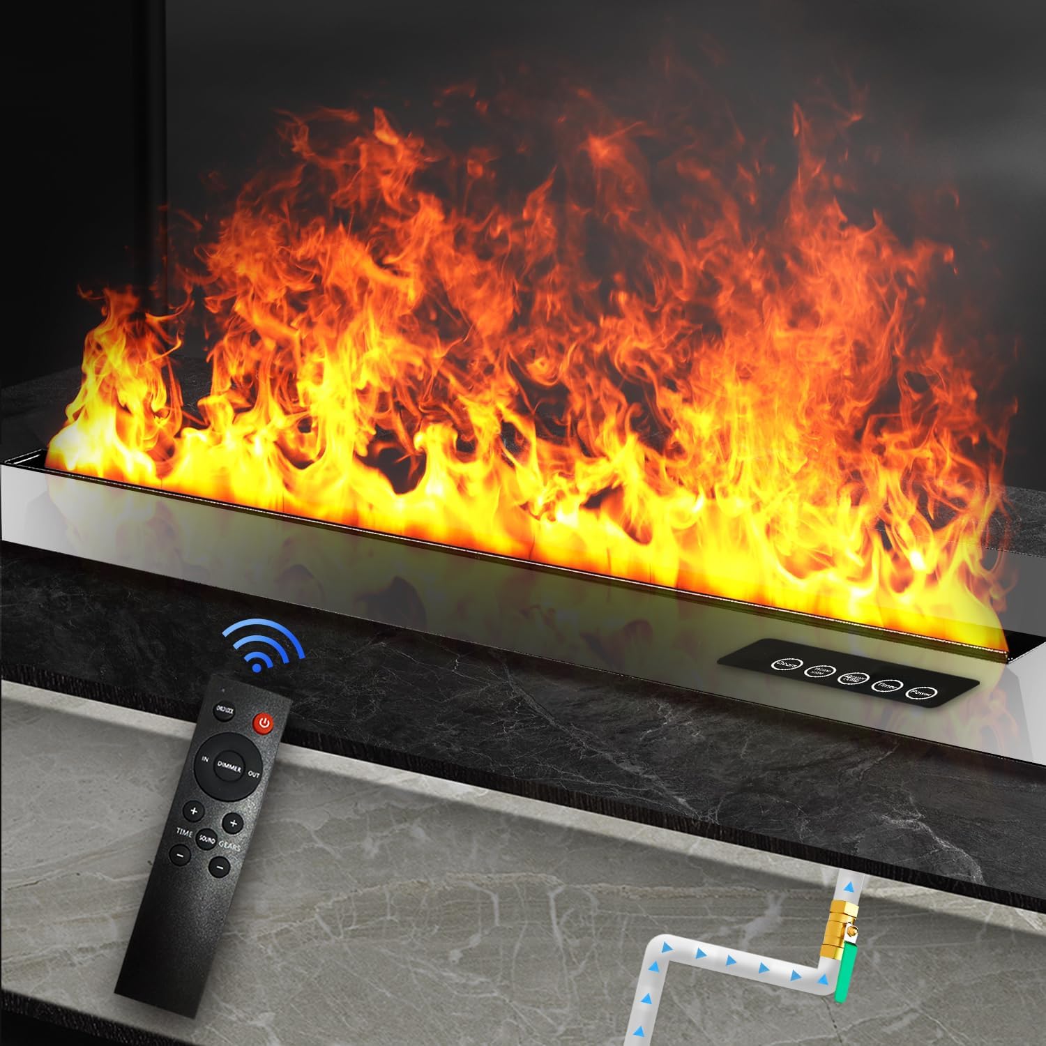 Water Vapor Fireplace, Realistic Flame Mist Fireplace, Remote Control, Electric Fireplace Humidifier for Home Decor 31.6"