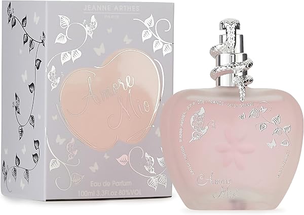 JEANNE ARTHES - Eau de Parfum Femme Amore Mio - Floral & frais - Fève de Tonka, Musc Blanc - Fabriqué en France À Grasse- Cadeau femme - Flacon Vaporisateur 100 ml - 1