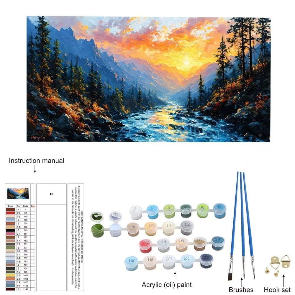 Malen Nach Zahlen Erwachsene xxl, Paint by Numbers Malen Nach Zahlen Landschaft, DIY Geschenk Art mit Pinseln und Acrylfarben Handgemalt Ölgemälde Leinwand für Home Décor, Ohne Rahmen 80x160cm W-925