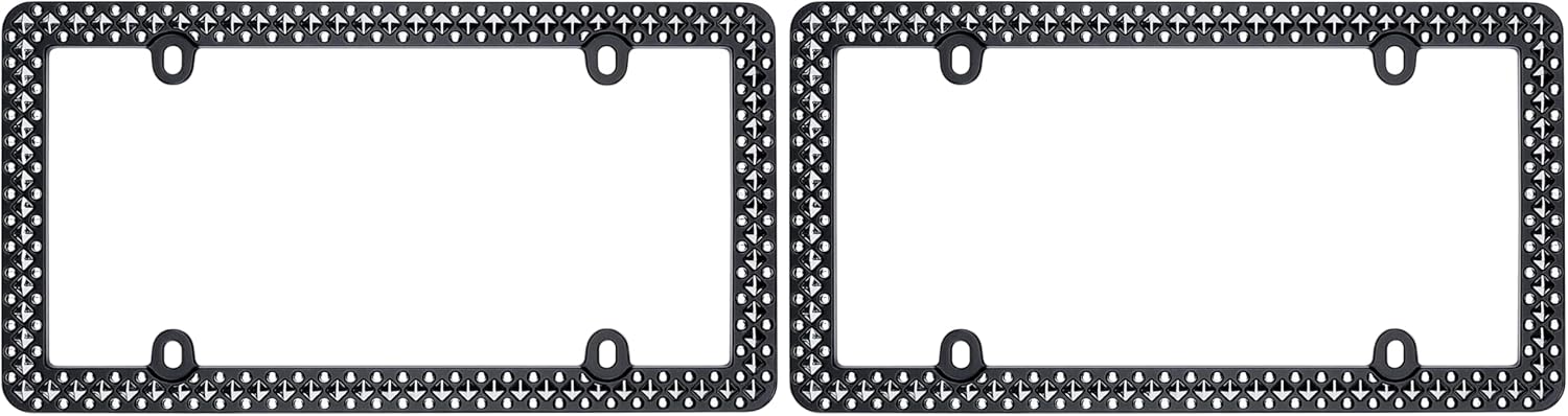 Cruiser Accessories 58153 Defender License Plate Frame, Matte Black/Chrome, 1 Frame (Pack of 2)