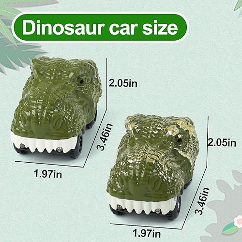 Miniatura 12 de BEMITON Pista de autos de carreras de juguetes de dinosaurios, crea una carrera de carretera mundial de dinosaurios, juego de juguetes flexibles