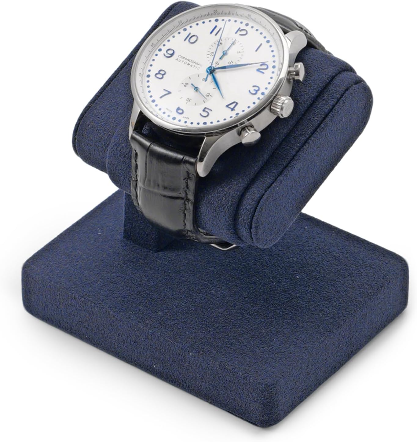 Single Watch Stand Display with Microfiber Lining - Compact Watch Holder for Jewelry Stores, Exhibits, or Home Decor(Blue)