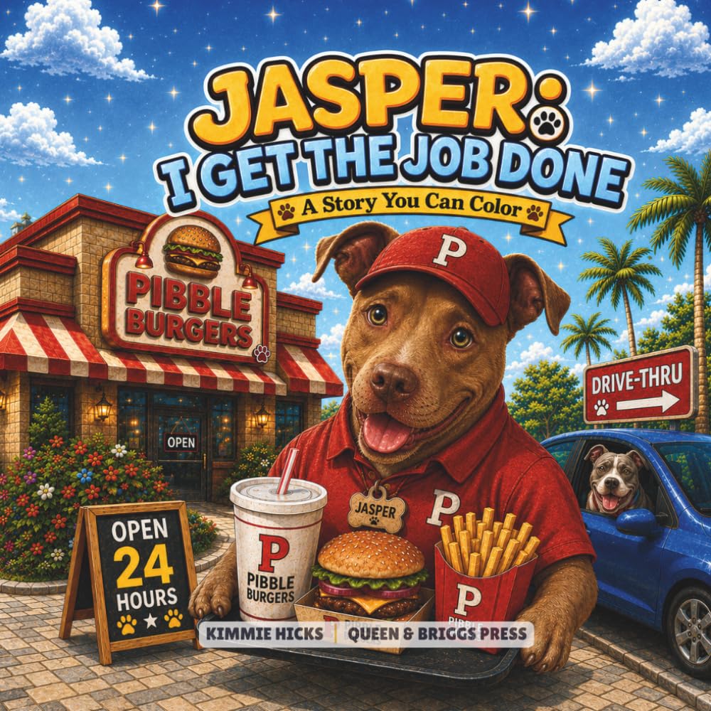 Jasper: I Get The Job Done: A Cozy Pitbull Dog Story Coloring Book (Rescue Stories You Can Color)