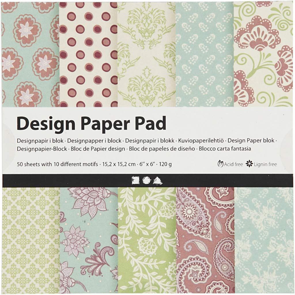 CreativPatterned Card and Paper, Mint greenpurple, One Size