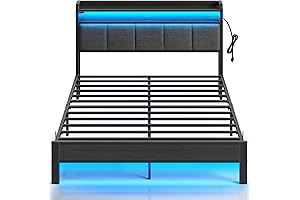 Rolanstar Queen Bed Frame with LED Lights: The Epitome of Comfort and Function